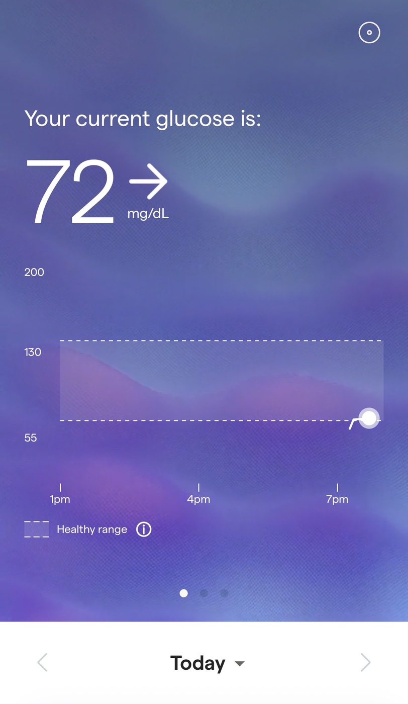 Lingo app setup screen for getting started with the glucose monitor
